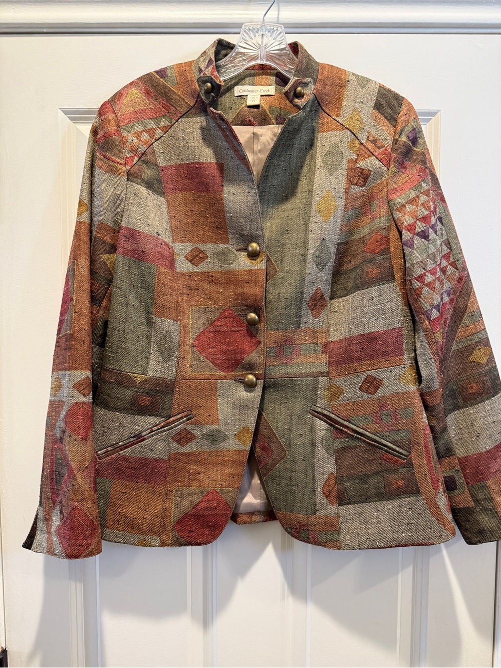 Multicolor Textured Jacket in Size 12 Casual or Career Excellent condition